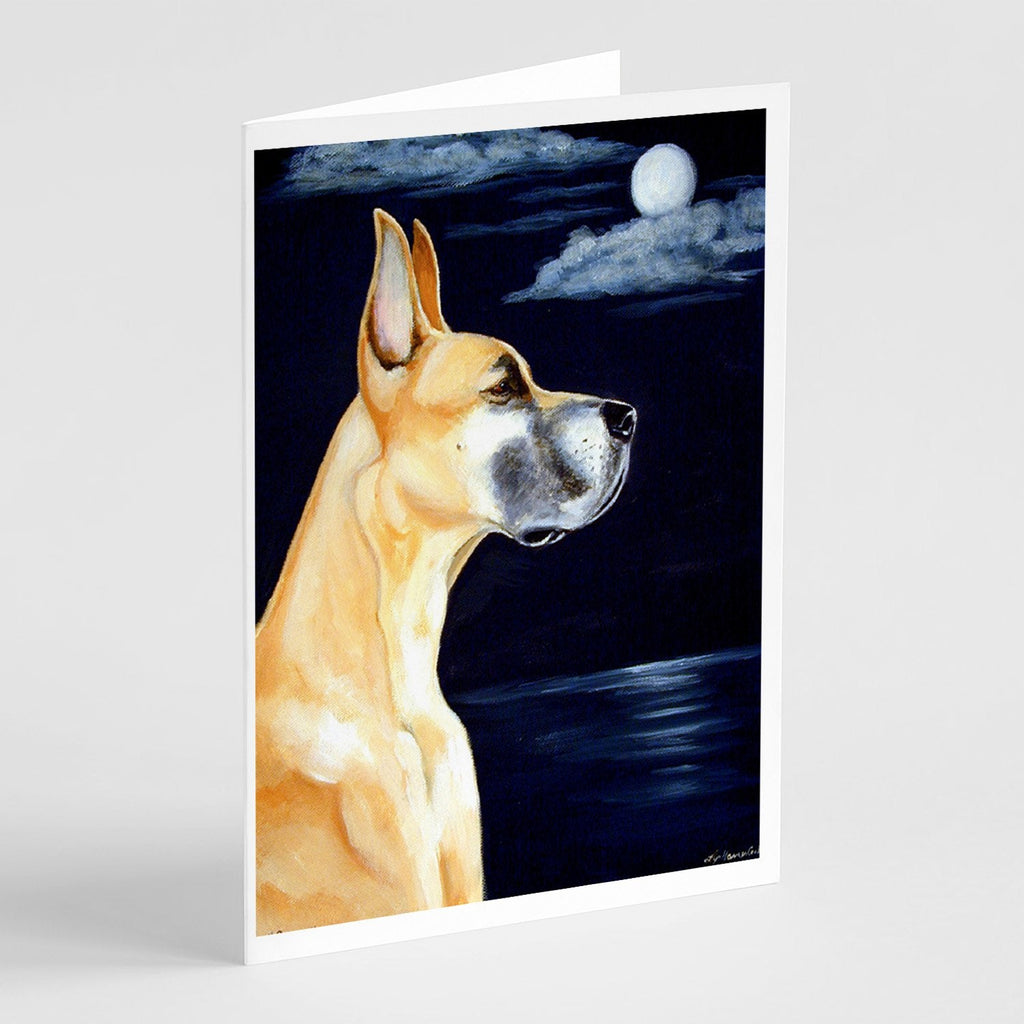 Fawn Great Dane Moonlight Stroll Greeting Cards Pack of 8 Blank Cards with Envelopes Whimsical A7 Size 5x7