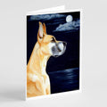 Fawn Great Dane Moonlight Stroll Greeting Cards Pack of 8 Blank Cards with Envelopes Whimsical A7 Size 5x7