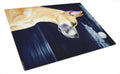 Fawn Great Dane Moonlight Stroll Cutting Board Tempered Glass Kitchen Cutting Surface, Heat Resistant Chopping, Non-Slip Feet, Food Prep & Serving