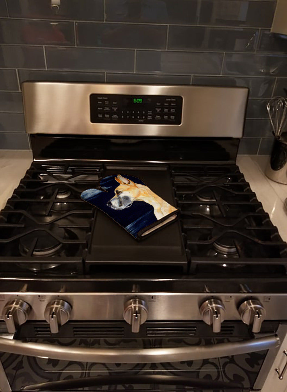 Fawn Great Dane Moonlight Stroll Oven Mitt Heat Resistant Thick Oven Mitt for Hot Pans and Oven, Kitchen Mitt Protect Hands, Cooking Baking Glove