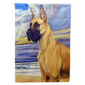 Fawn Great Dane at the beach House Flag 28x40 Porch Sleeve Pole Decorative Outside Yard Banner Artwork Wall Hanging, Polyester