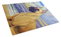 Fawn Great Dane at the beach Cutting Board Tempered Glass Kitchen Cutting Surface, Heat Resistant Chopping, Non-Slip Feet, Food Prep & Serving