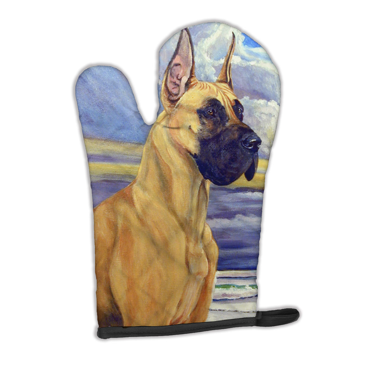 Fawn Great Dane at the beach Oven Mitt Heat Resistant Thick Oven Mitt for Hot Pans and Oven, Kitchen Mitt Protect Hands, Cooking Baking Glove