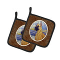 Fawn Great Dane at the beach Pot Holder Set of 2 Heat Resistant Quilted Hot Pads 7.5 x 7.5 Inch, Insulated Kitchen Trivets for Cooking & Baking