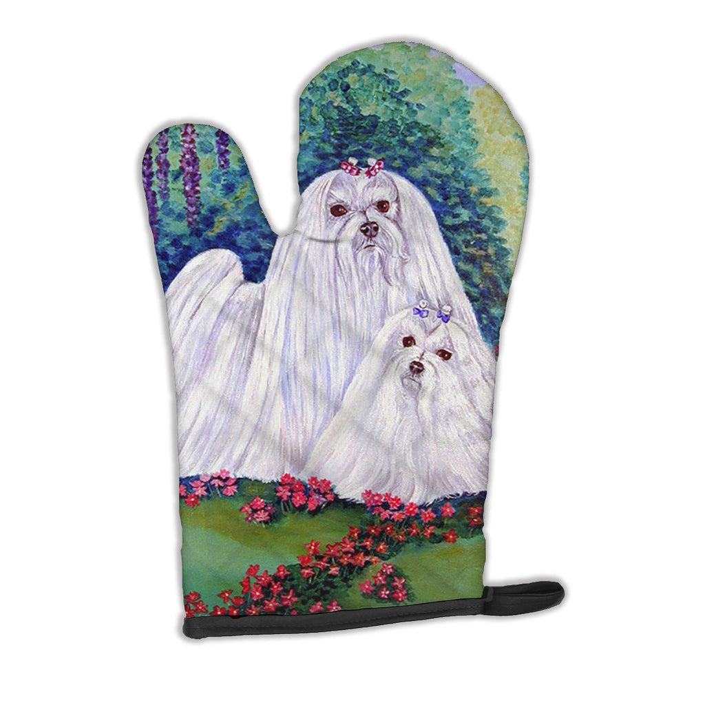 Maltese Momma and Puppy Oven Mitt Heat Resistant Thick Oven Mitt for Hot Pans and Oven, Kitchen Mitt Protect Hands, Cooking Baking Glove