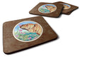 Shar Pei Smell the flowers Foam Coasters Set of 4 Cup Coasters for Indoor Outdoor, Tabletop Protection, Anti Slip, Mouse pad Material