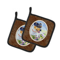 Jack Russell Terrier Pot Holder Set of 2 Heat Resistant Quilted Hot Pads 7.5 x 7.5 Inch, Insulated Kitchen Trivets for Cooking & Baking