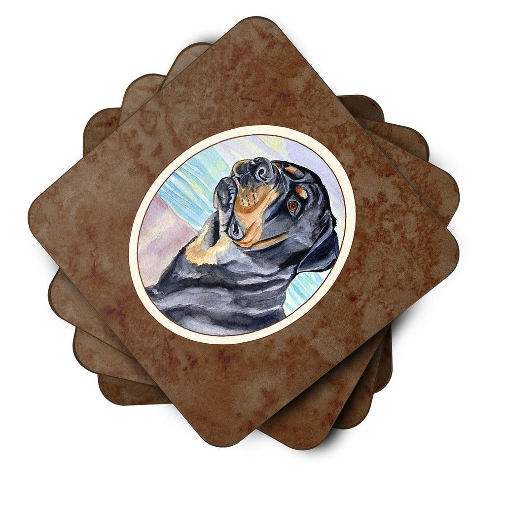 Rottweiler Foam Coasters Set of 4 Cup Coasters for Indoor Outdoor, Tabletop Protection, Anti Slip, Mouse pad Material