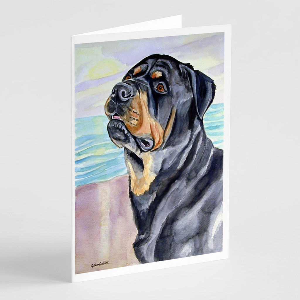 Rottweiler Greeting Cards Pack of 8 Blank Cards with Envelopes Whimsical A7 Size 5x7