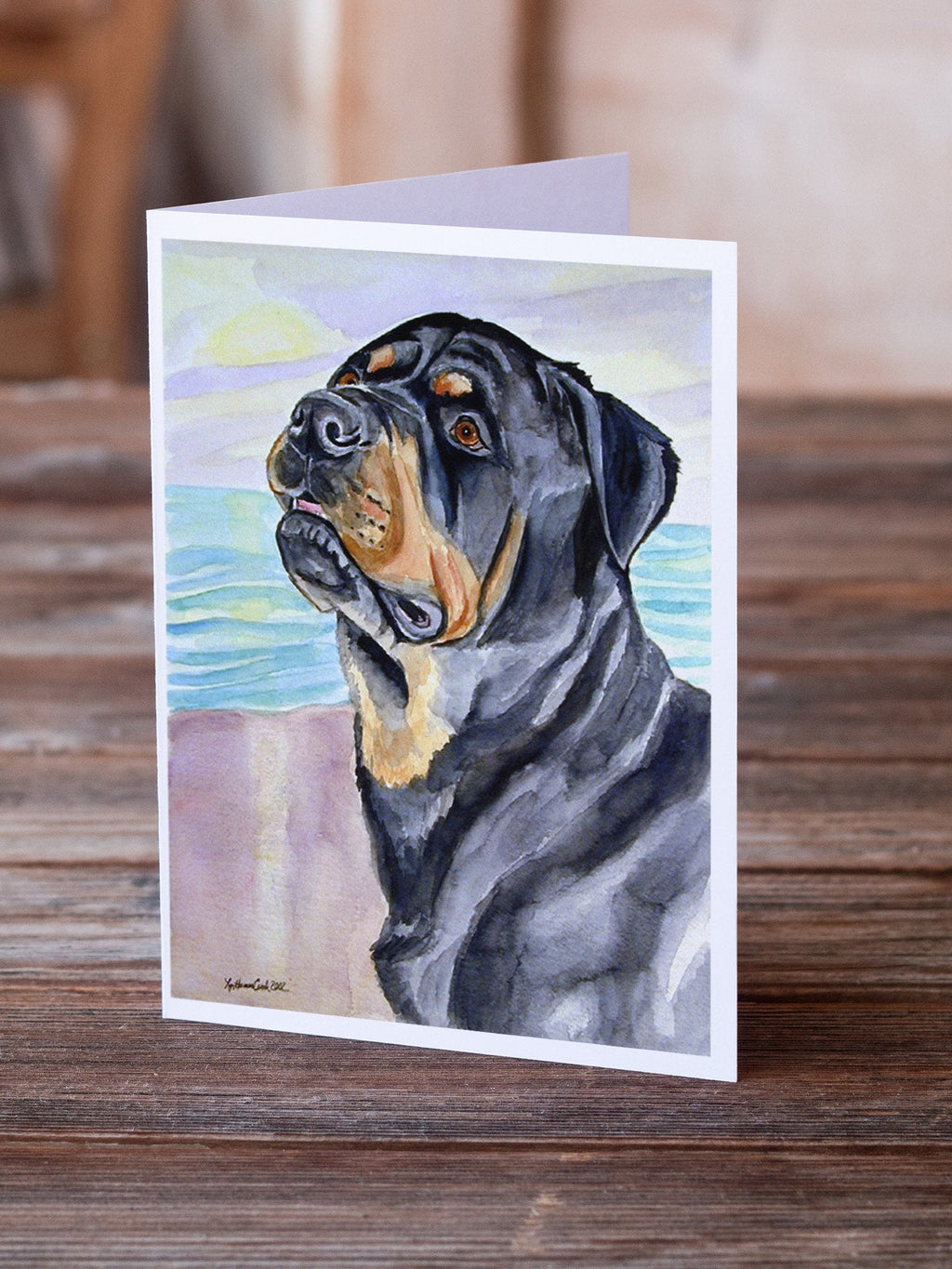 Rottweiler Greeting Cards Pack of 8 Blank Cards with Envelopes Whimsical A7 Size 5x7