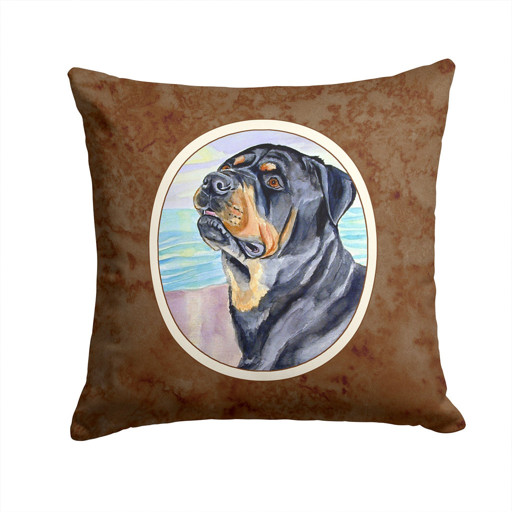 Rottweiler Decorative Throw Pillow 14x14 Indoor Outdoor Accent Cushion, Fabric Cover with Insert for Sofa, Bed, Porch & Living Room