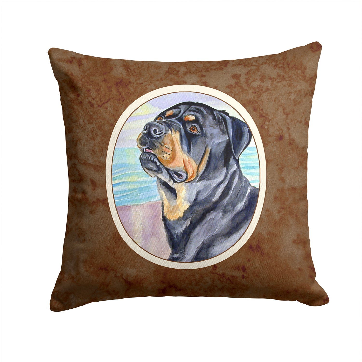Rottweiler Decorative Throw Pillow 14x14 Indoor Outdoor Accent Cushion, Fabric Cover with Insert for Sofa, Bed, Porch & Living Room