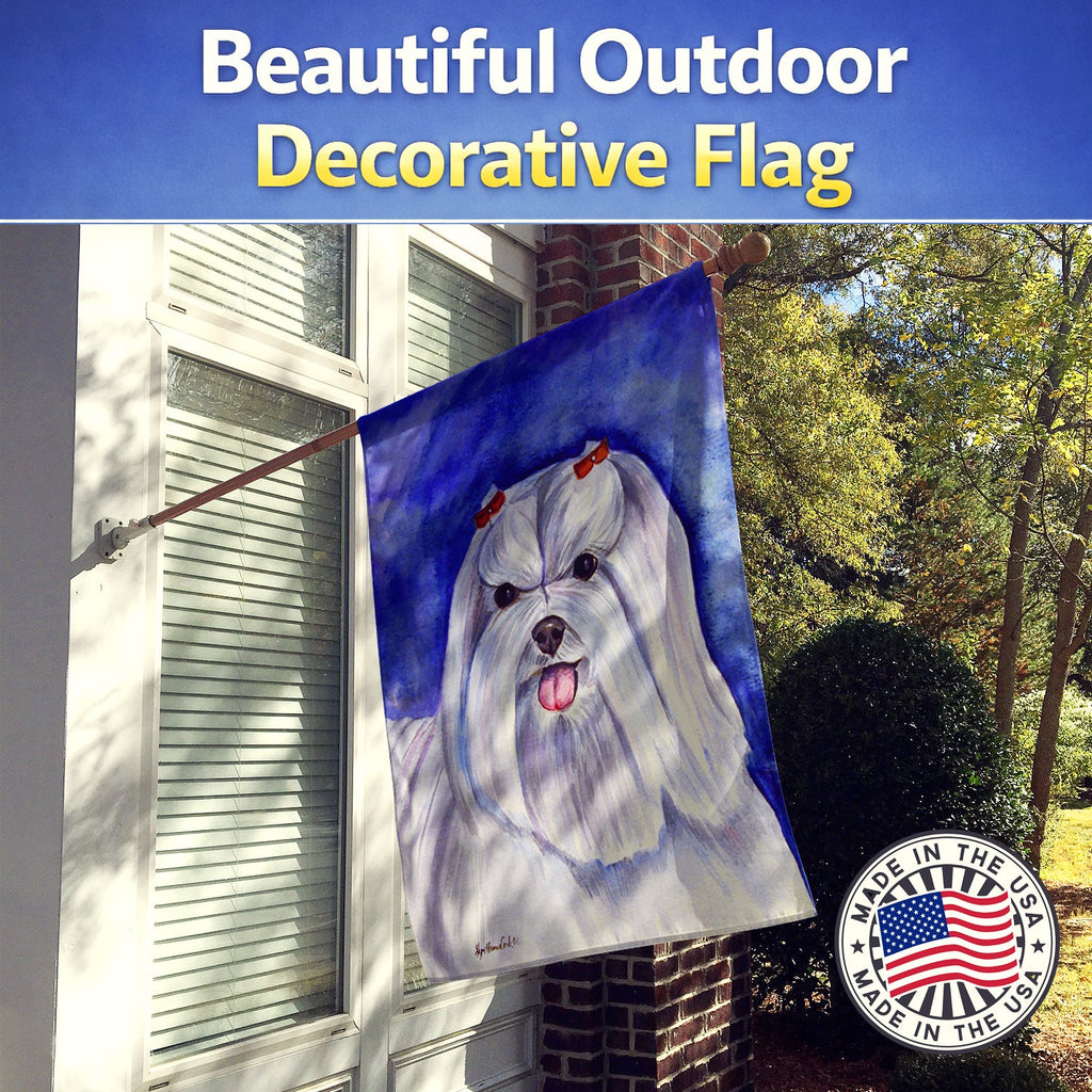 Maltese House Flag 28x40 Porch Sleeve Pole Decorative Outside Yard Banner Artwork Wall Hanging, Polyester
