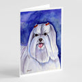 Maltese Greeting Cards Pack of 8 Blank Cards with Envelopes Whimsical A7 Size 5x7