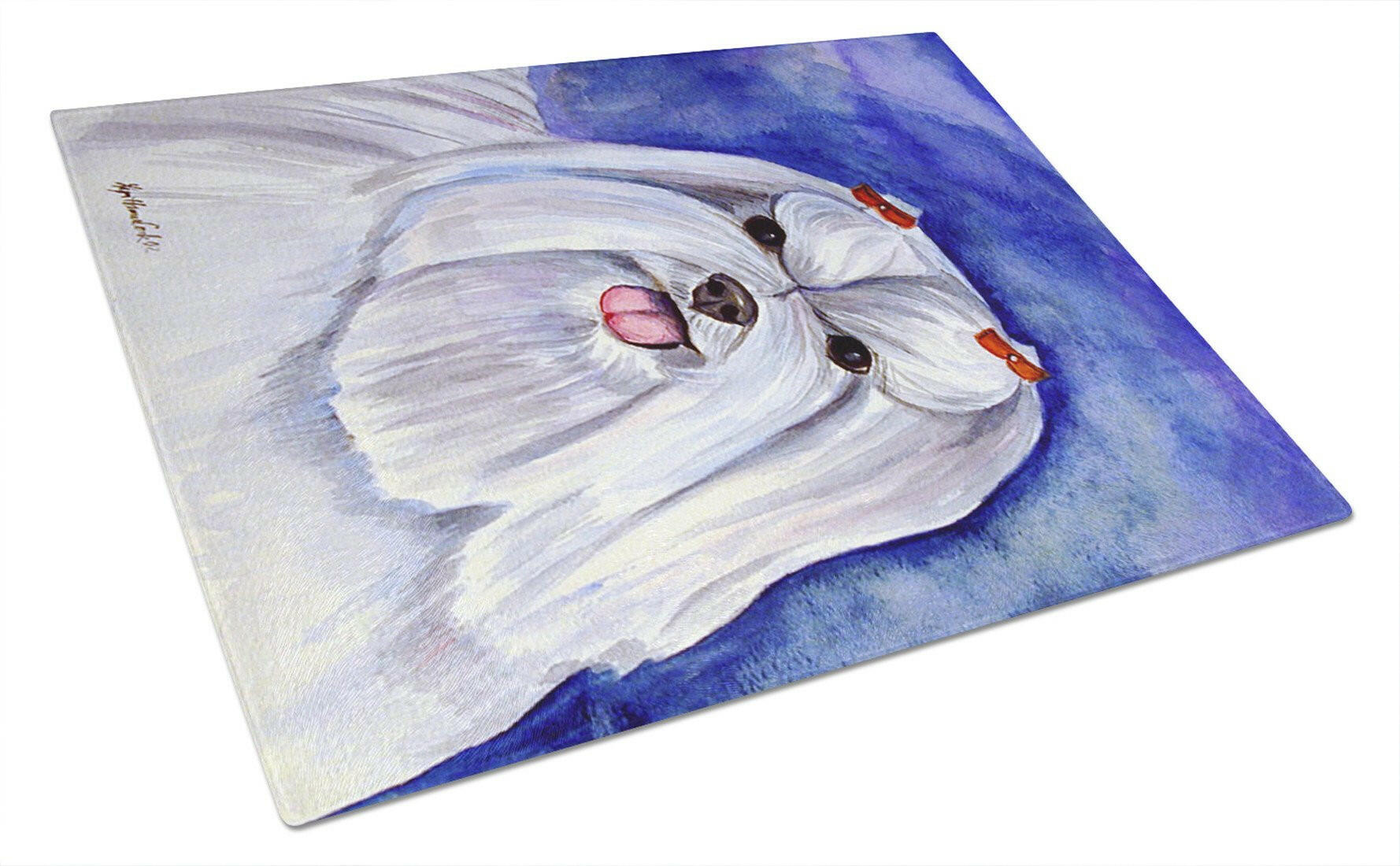 Maltese Cutting Board Tempered Glass Kitchen Cutting Surface, Heat Resistant Chopping, Non-Slip Feet, Food Prep & Serving