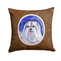 Maltese Decorative Throw Pillow 14x14 Indoor Outdoor Accent Cushion, Fabric Cover with Insert for Sofa, Bed, Porch & Living Room