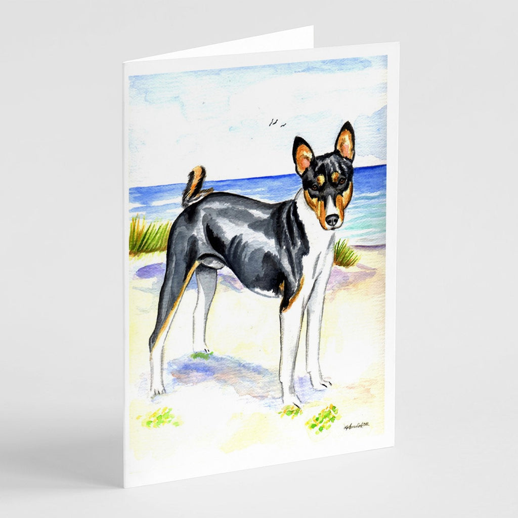 Basenji Greeting Cards Pack of 8 Blank Cards with Envelopes Whimsical A7 Size 5x7