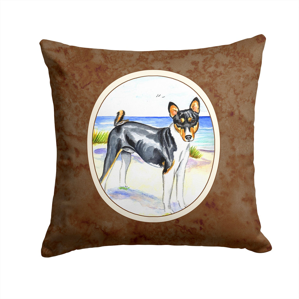 Basenji Decorative Throw Pillow 14x14 Indoor Outdoor Accent Cushion, Fabric Cover with Insert for Sofa, Bed, Porch & Living Room