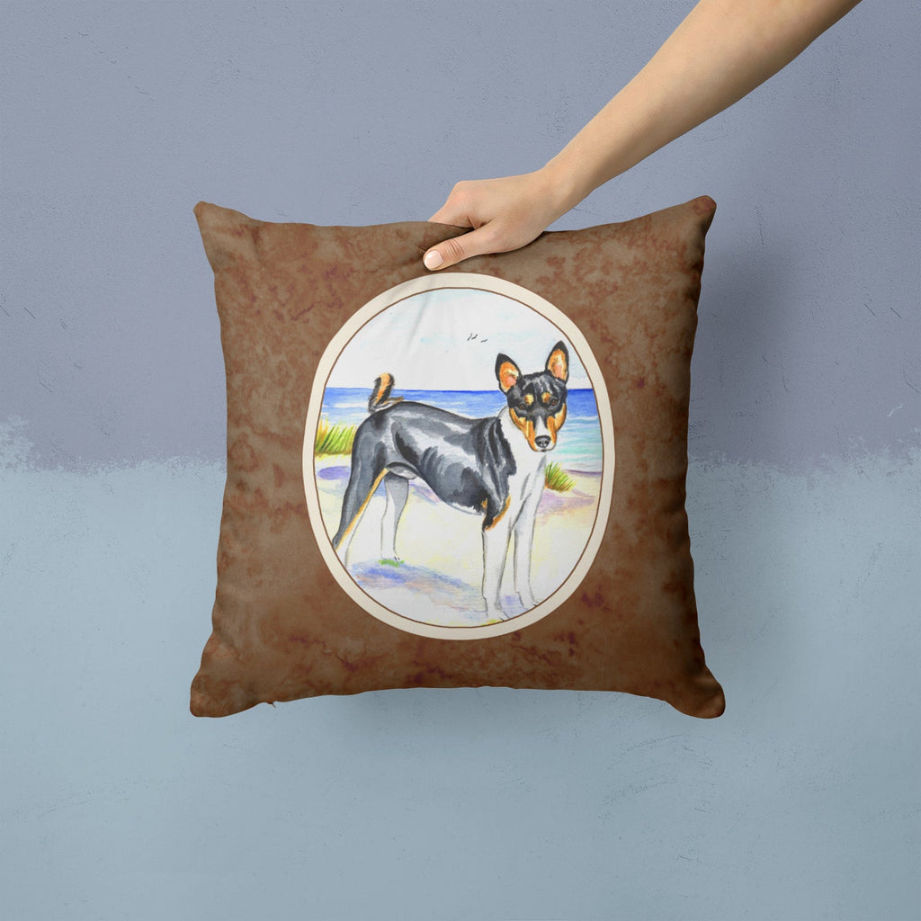 Basenji Decorative Throw Pillow 14x14 Indoor Outdoor Accent Cushion, Fabric Cover with Insert for Sofa, Bed, Porch & Living Room