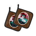 Maltese and puppy waiting on you Pot Holder Set of 2 Heat Resistant Quilted Hot Pads 7.5 x 7.5 Inch, Insulated Kitchen Trivets for Cooking & Baking