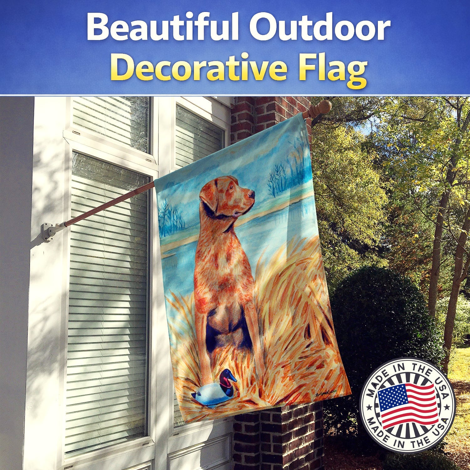 Chesapeake Bay Retriever House Flag 28x40 Porch Sleeve Pole Decorative Outside Yard Banner Artwork Wall Hanging, Polyester