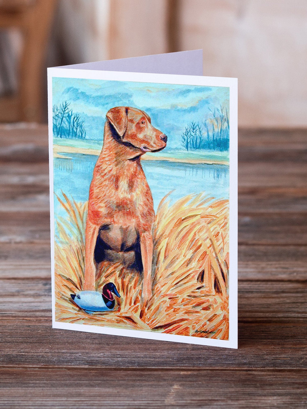 Chesapeake Bay Retriever Greeting Cards Pack of 8 Blank Cards with Envelopes Whimsical A7 Size 5x7