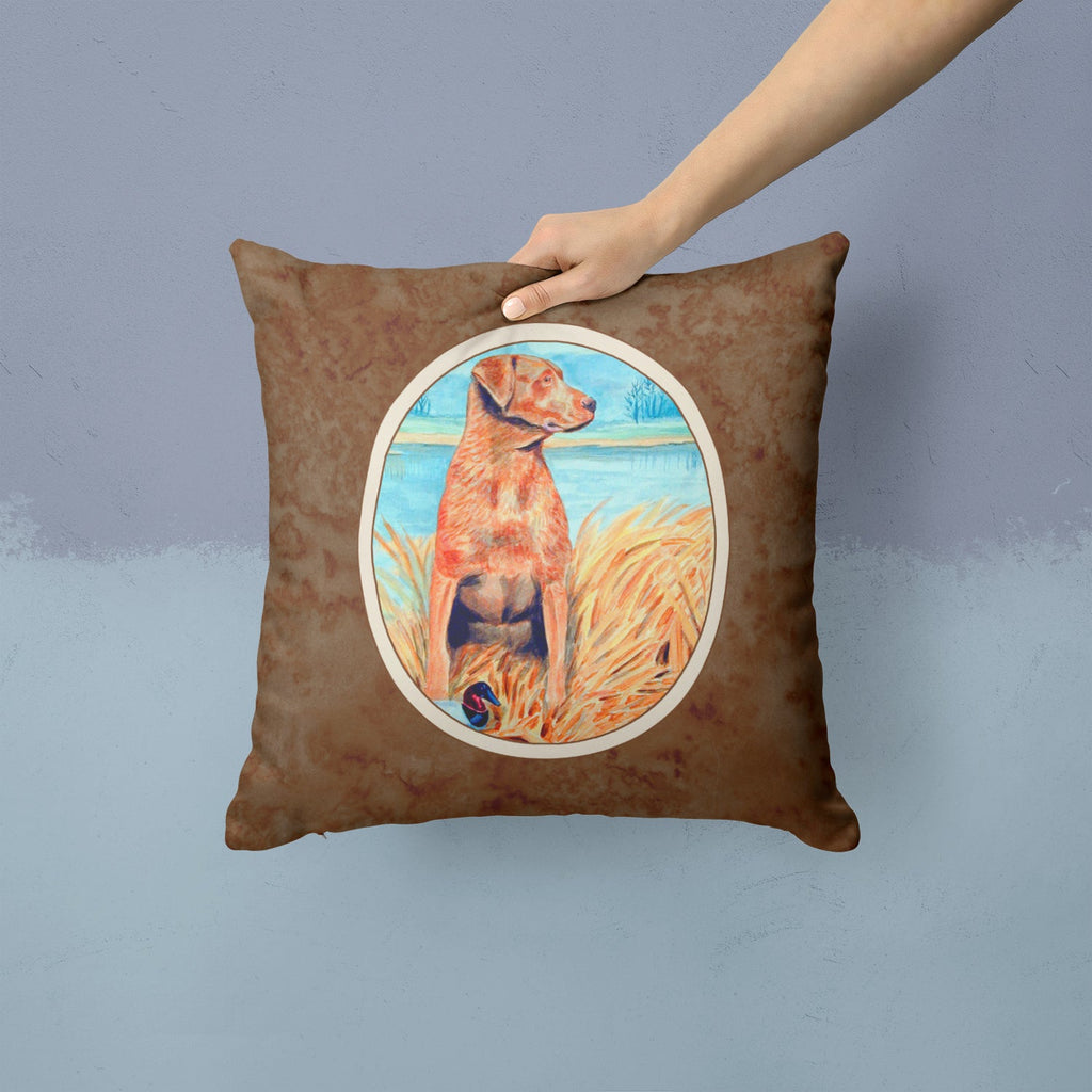 Chesapeake Bay Retriever Decorative Throw Pillow 14x14 Indoor Outdoor Accent Cushion, Fabric Cover with Insert for Sofa, Bed, Porch & Living Room