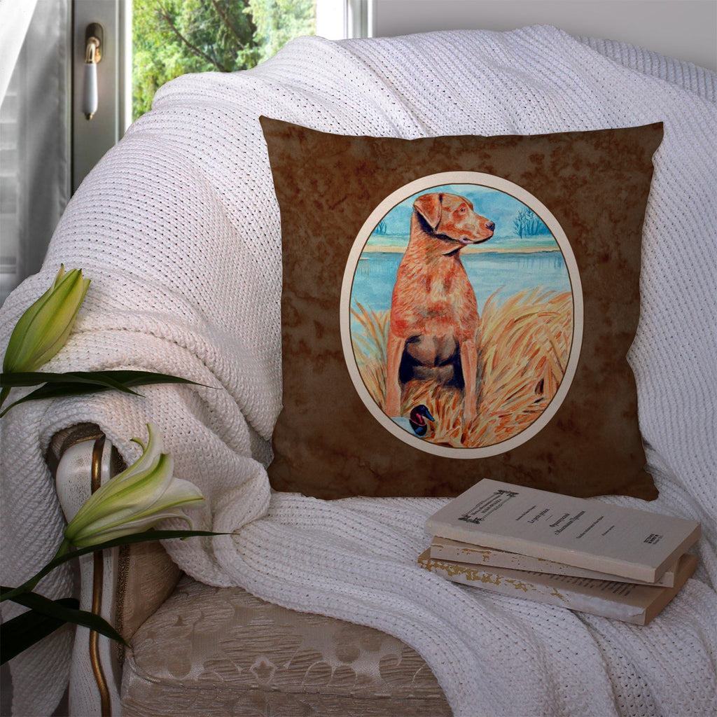 Chesapeake Bay Retriever Decorative Throw Pillow 14x14 Indoor Outdoor Accent Cushion, Fabric Cover with Insert for Sofa, Bed, Porch & Living Room