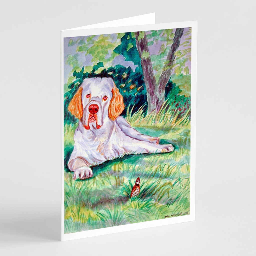 Clumber Spaniel Greeting Cards Pack of 8 Blank Cards with Envelopes Whimsical A7 Size 5x7