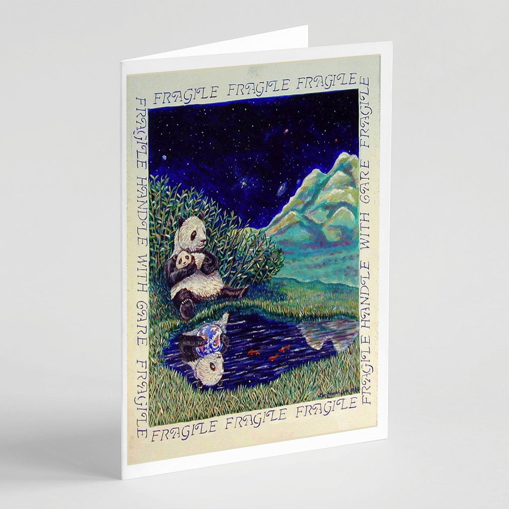 Panda Bear with Baby Greeting Cards Pack of 8 Blank Cards with Envelopes Whimsical A7 Size 5x7