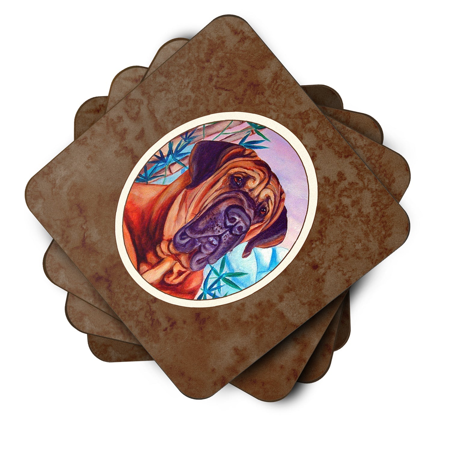 Tosa Inu Foam Coasters Set of 4 Cup Coasters for Indoor Outdoor, Tabletop Protection, Anti Slip, Mouse pad Material