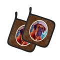 Tosa Inu Pot Holder Set of 2 Heat Resistant Quilted Hot Pads 7.5 x 7.5 Inch, Insulated Kitchen Trivets for Cooking & Baking