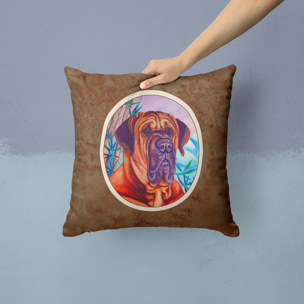 Tosa Inu Decorative Throw Pillow 14x14 Indoor Outdoor Accent Cushion, Fabric Cover with Insert for Sofa, Bed, Porch & Living Room