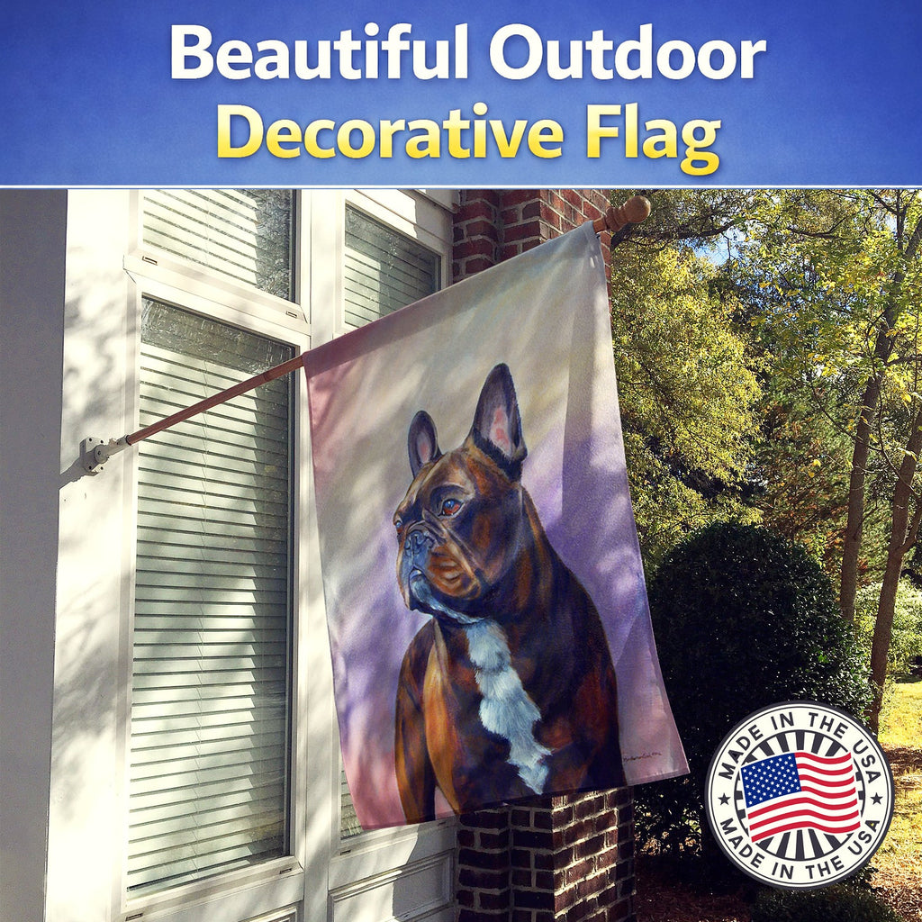 French Bulldog House Flag 28x40 Porch Sleeve Pole Decorative Outside Yard Banner Artwork Wall Hanging, Polyester