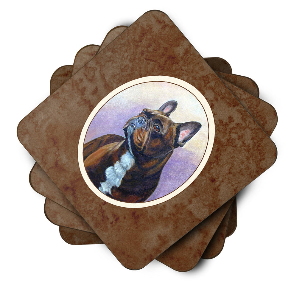 French Bulldog Foam Coasters Set of 4 Cup Coasters for Indoor Outdoor, Tabletop Protection, Anti Slip, Mouse pad Material