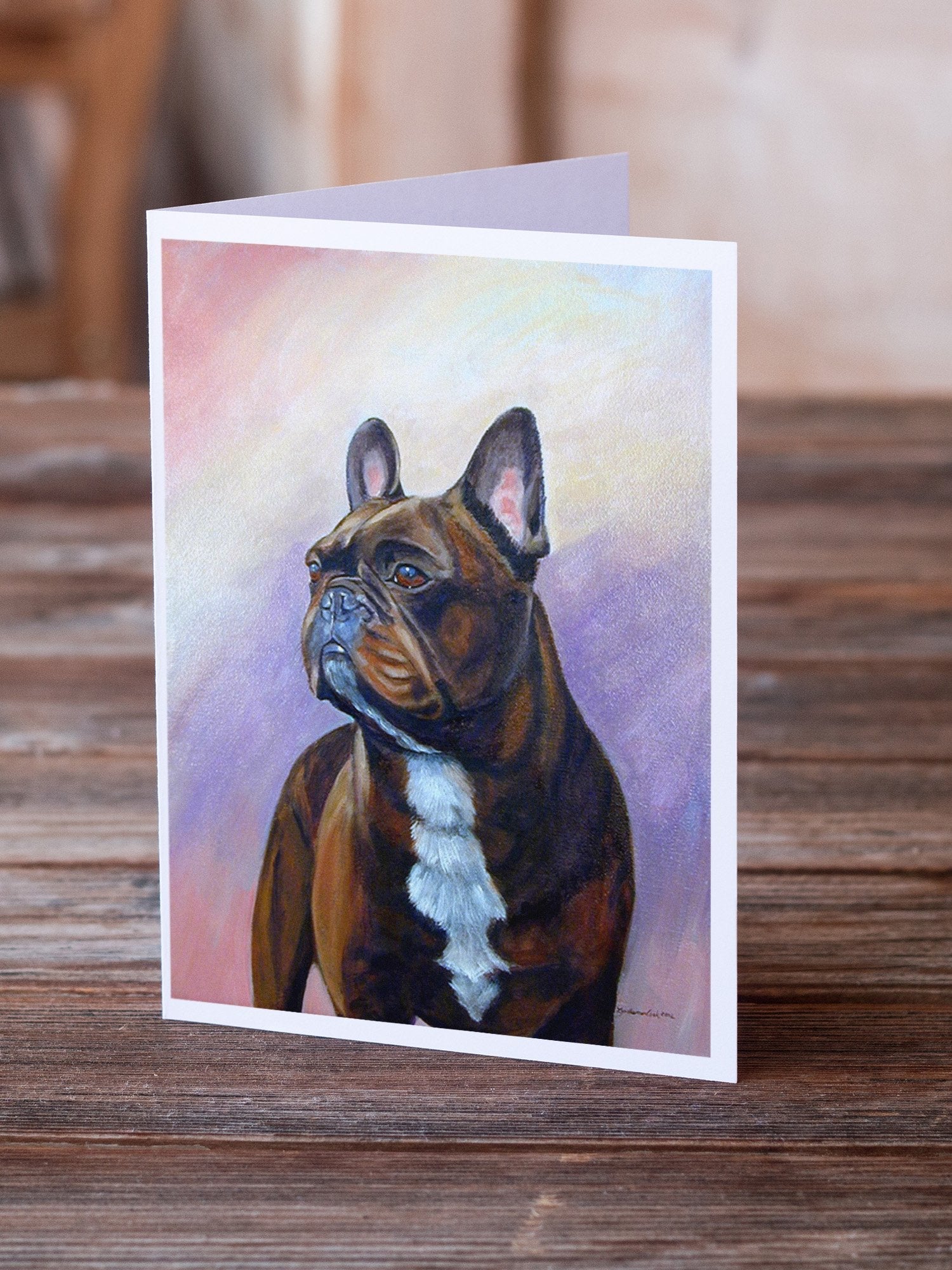 French Bulldog Greeting Cards Pack of 8 Blank Cards with Envelopes Whimsical A7 Size 5x7