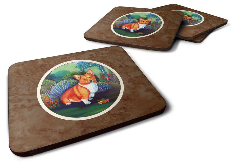 Corgi Foam Coasters Set of 4 Cup Coasters for Indoor Outdoor, Tabletop Protection, Anti Slip, Mouse pad Material