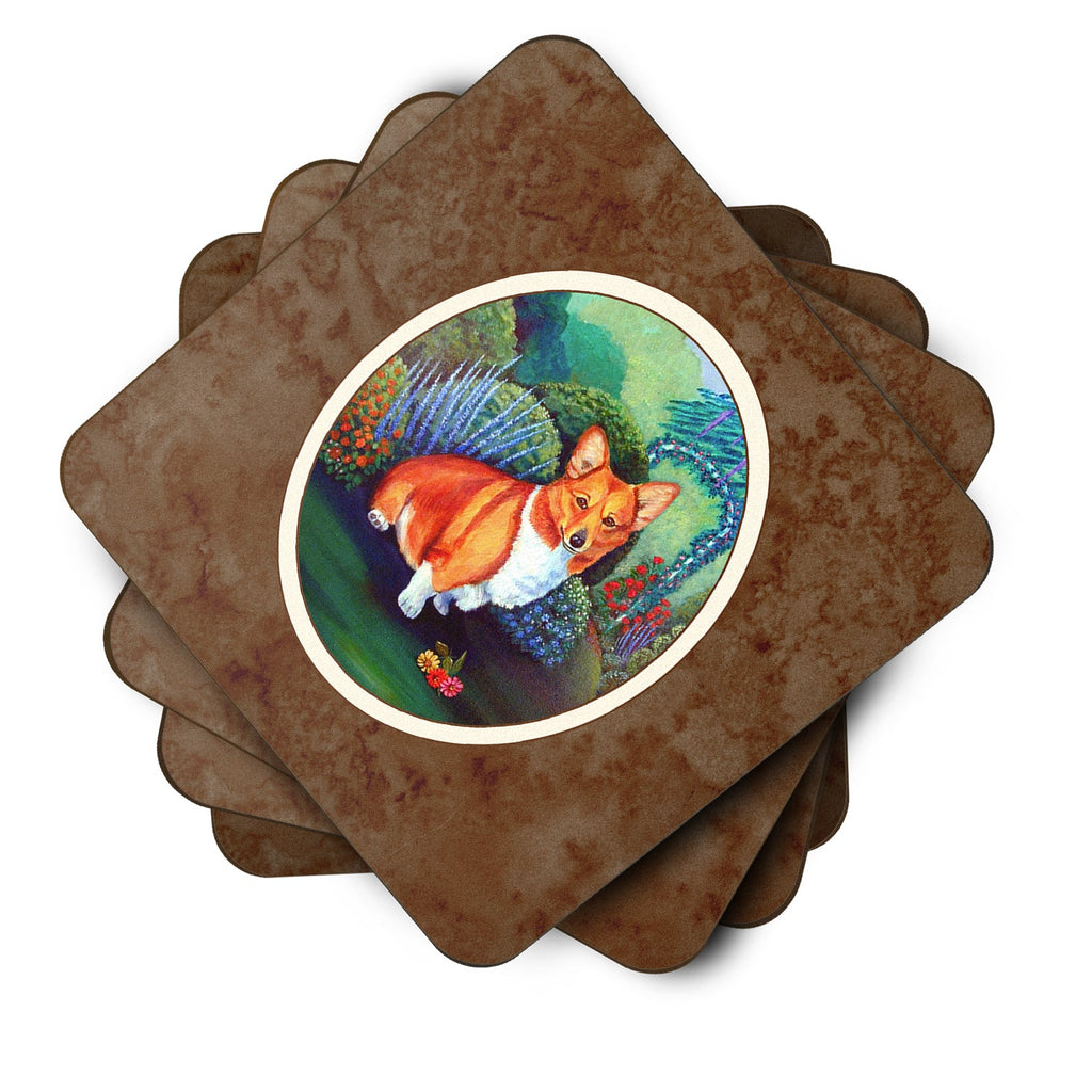 Corgi Foam Coasters Set of 4 Cup Coasters for Indoor Outdoor, Tabletop Protection, Anti Slip, Mouse pad Material
