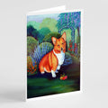Corgi Greeting Cards Pack of 8 Blank Cards with Envelopes Whimsical A7 Size 5x7