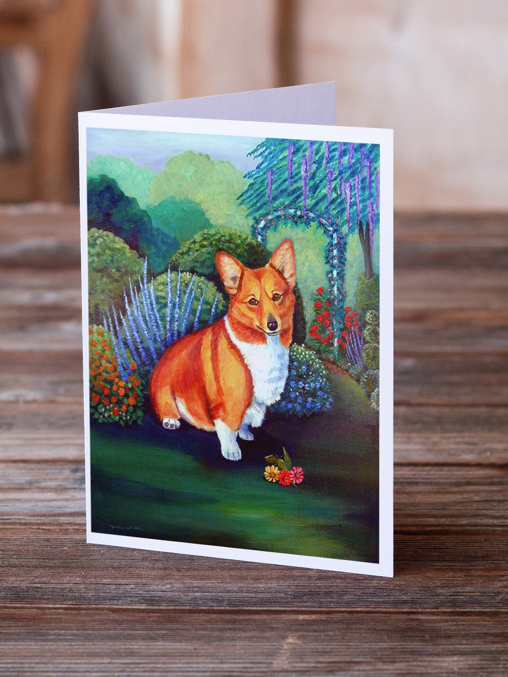 Corgi Greeting Cards Pack of 8 Blank Cards with Envelopes Whimsical A7 Size 5x7
