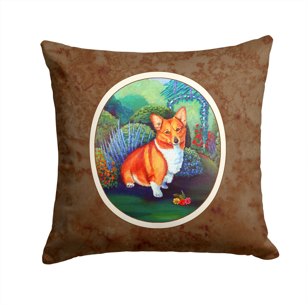Corgi Decorative Throw Pillow 14x14 Indoor Outdoor Accent Cushion, Fabric Cover with Insert for Sofa, Bed, Porch & Living Room