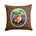 Corgi Decorative Throw Pillow 14x14 Indoor Outdoor Accent Cushion, Fabric Cover with Insert for Sofa, Bed, Porch & Living Room