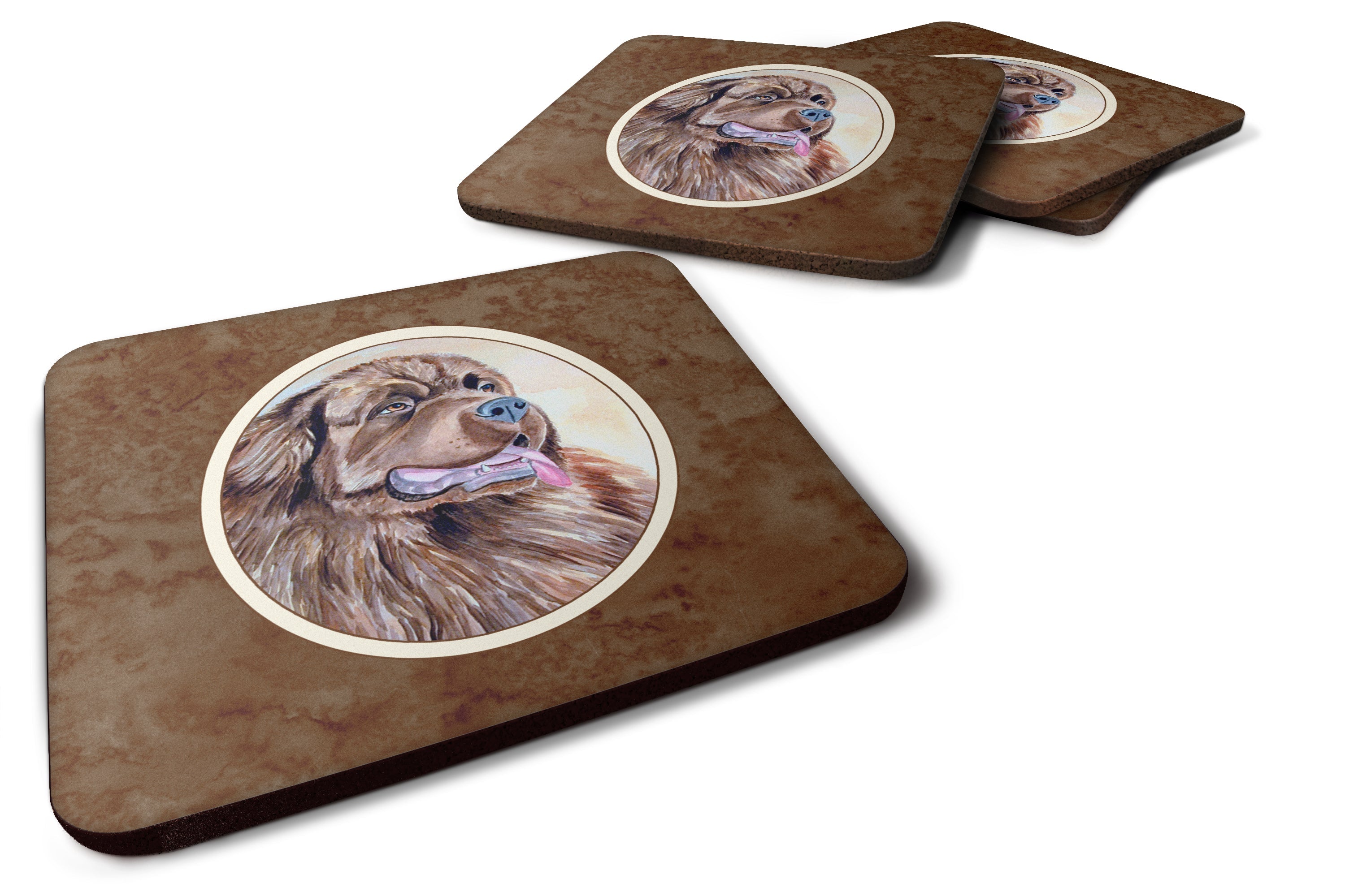 Newfoundland Foam Coasters Set of 4 Cup Coasters for Indoor Outdoor, Tabletop Protection, Anti Slip, Mouse pad Material