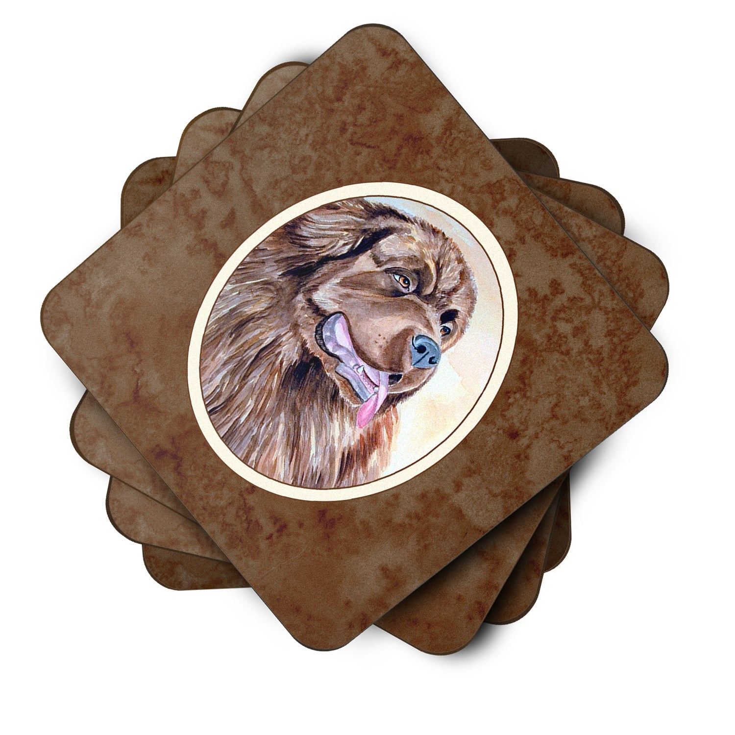 Newfoundland Foam Coasters Set of 4 Cup Coasters for Indoor Outdoor, Tabletop Protection, Anti Slip, Mouse pad Material