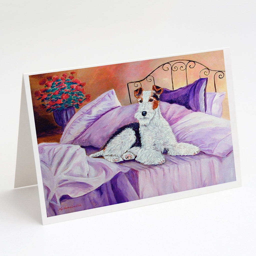 Fox Terrier Waiting on Mom Greeting Cards Pack of 8 Blank Cards with Envelopes Whimsical A7 Size 5x7