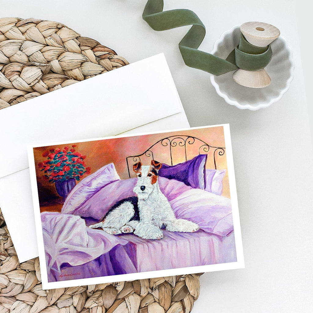 Fox Terrier Waiting on Mom Greeting Cards Pack of 8 Blank Cards with Envelopes Whimsical A7 Size 5x7