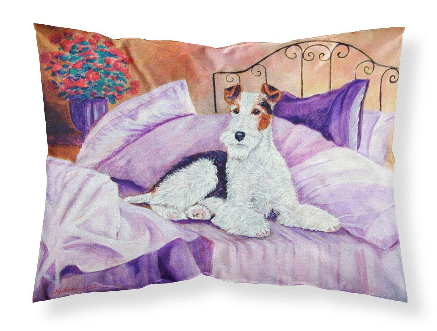 Fox Terrier Waiting on Mom Standard Pillowcase Lightweight Super Soft Easy Care Decorative Artwork Pillowcase, Standard