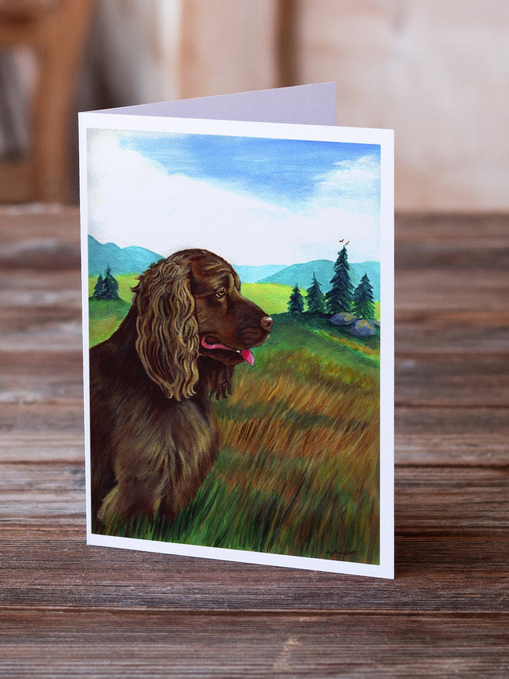 Sussex Spaniel Greeting Cards Pack of 8 Blank Cards with Envelopes Whimsical A7 Size 5x7