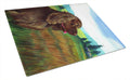 Sussex Spaniel Cutting Board Tempered Glass Kitchen Cutting Surface, Heat Resistant Chopping, Non-Slip Feet, Food Prep & Serving