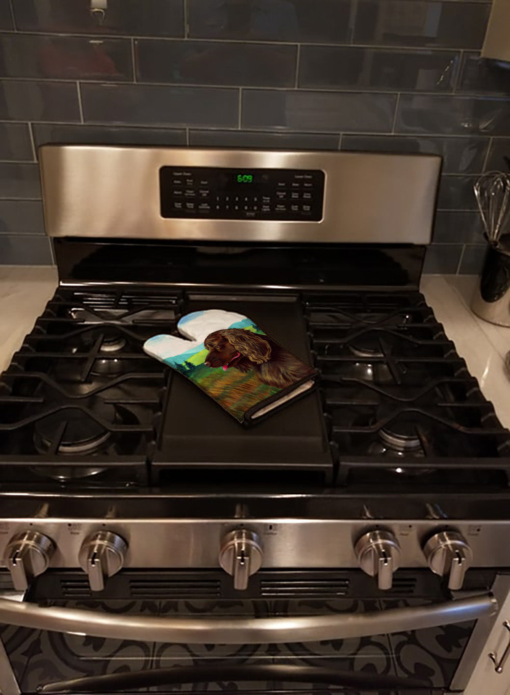 Sussex Spaniel Oven Mitt Heat Resistant Thick Oven Mitt for Hot Pans and Oven, Kitchen Mitt Protect Hands, Cooking Baking Glove